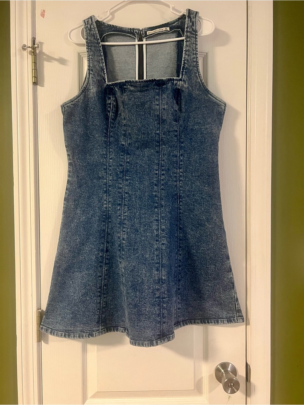 Abercrombie & Fitch Denim A-Line Mini Dress Medium Wash Size XL